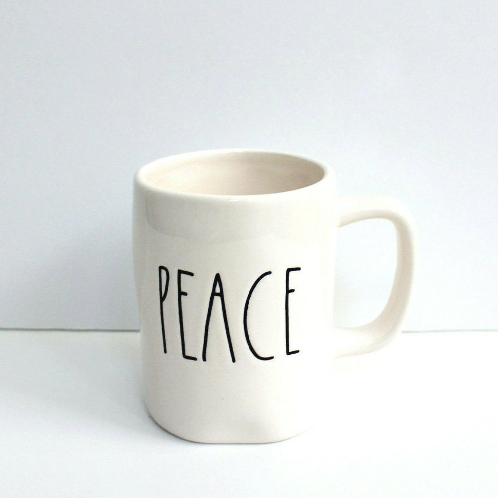 Rae Dunn PEACE LL Ceramic Coffee Cup Mug